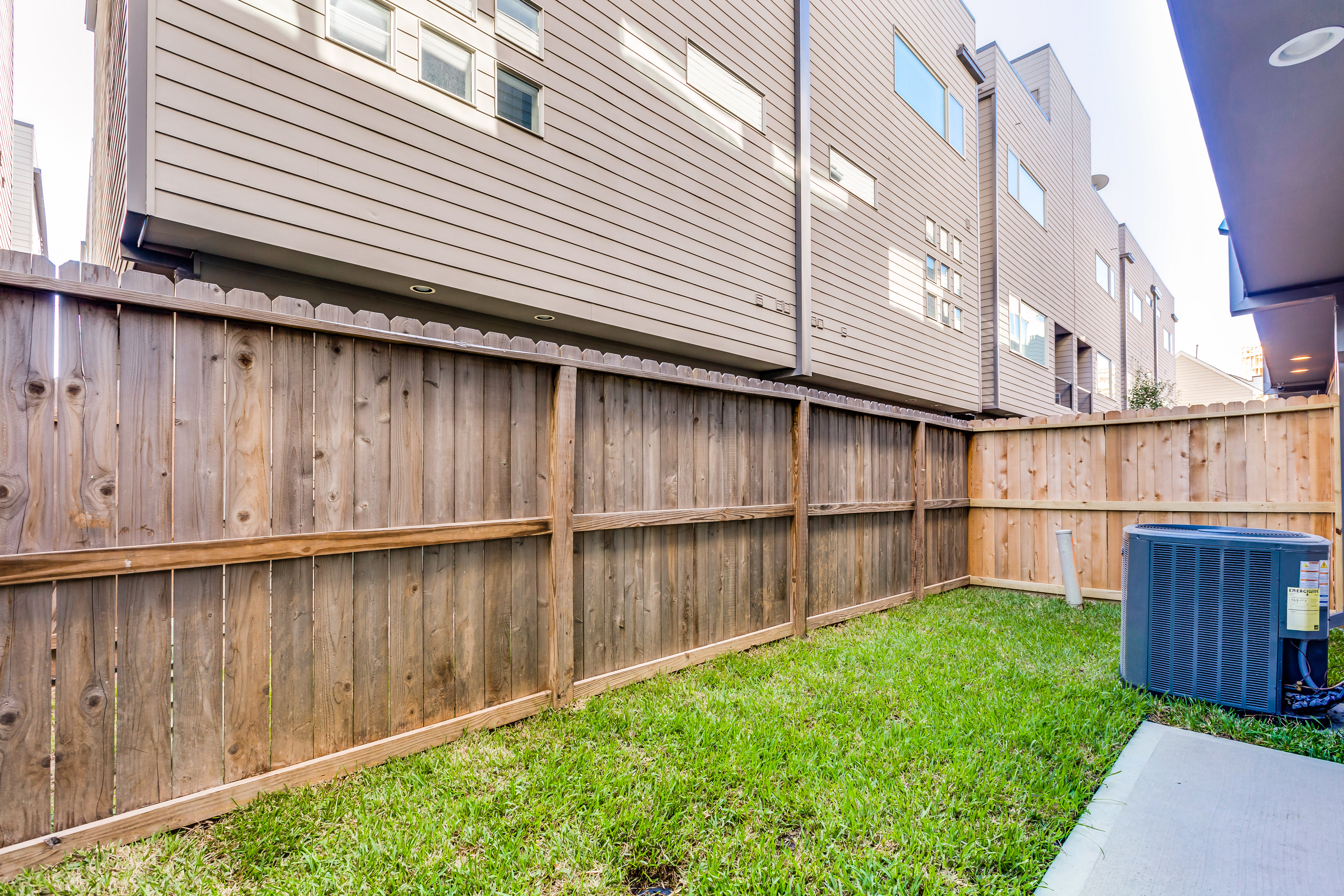 Backyard space at our Lofts on Commerce Street Townhomes in Houston, TX