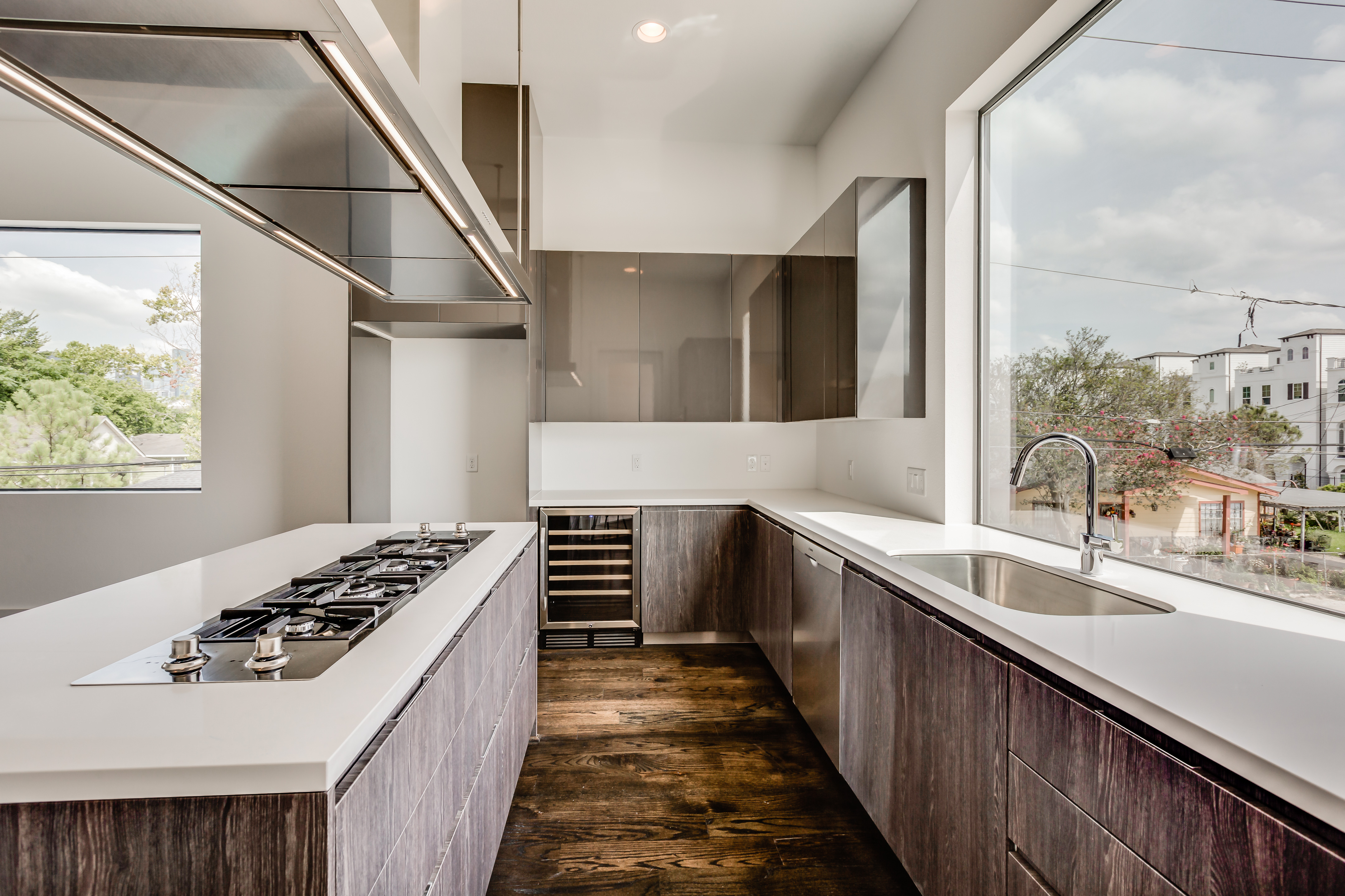 Contemporary Kitchen at our Middle Street Lofts on The Bayou Townhomes in Houston, TX