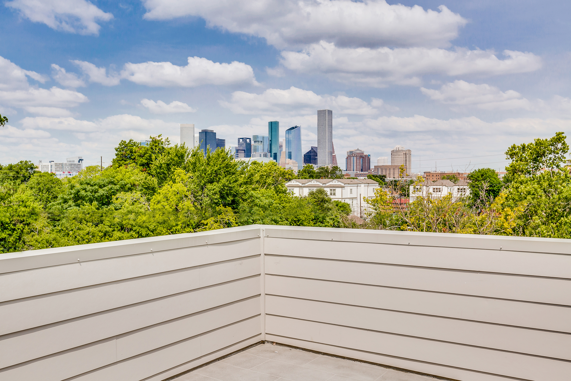 Downtown Views from our Middle Street Lofts on The Bayou Townhomes in Houston, TX