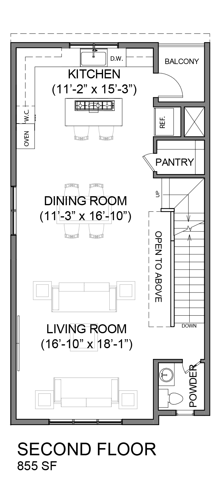Uptown North - Duo B Rear Deck, Second floor