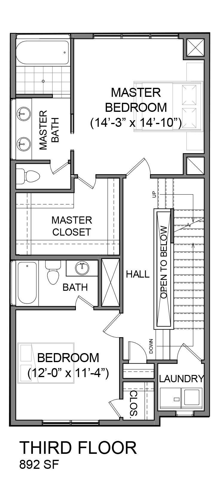 Uptown North - Duo B Rear Deck, Third floor